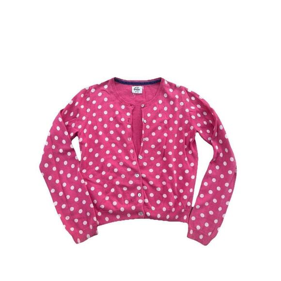 Mini Boden Other - Mini Boden Pink Polka Dot Sweater Cardigan Button Up size 11-12